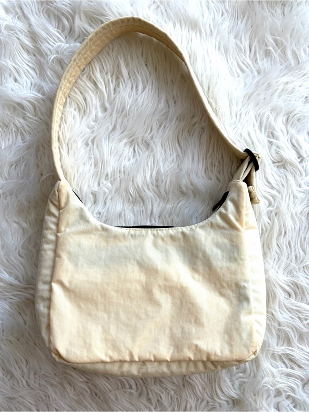 BAGGU Mini Nylon Shoulder Hobo Bag Ivory - Picture 5 of 16